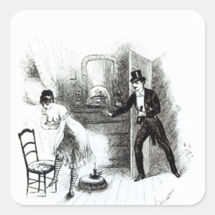 Een man die een prostituee bezoekt vierkante sticker