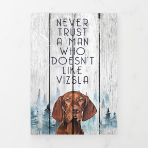 Een man die geen Vizsla-hond leuk vindt Drieluik Wenskaart