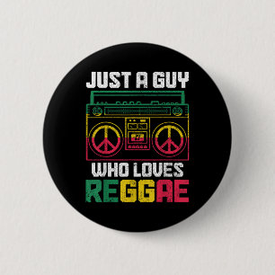 Een man die houdt van reggae muziek Jamaica Vintag Ronde Button 5,7 Cm