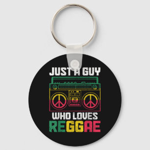 Een man die houdt van reggae muziek Jamaica Vintag Sleutelhanger