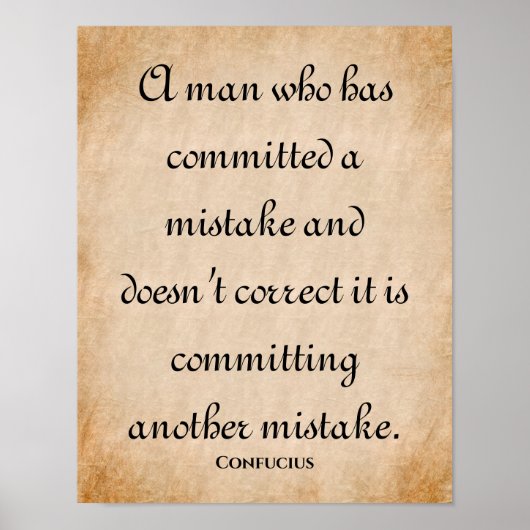 Een Man die... Inspirerend Confucius Quote Poster (Voorkant)