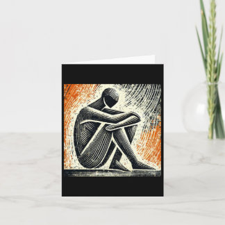 Een Man die lijdt aan depressieve Sticker Kaart