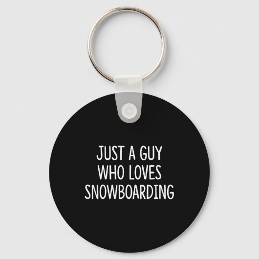 Een man die van snowboarden houdt sleutelhanger (Voorkant)