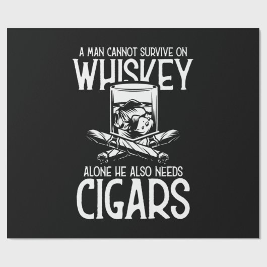 Een Man die van whisky en sigaar houdt Cadeaupapier (Vlak)