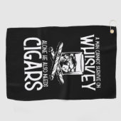 Een Man die van whisky en sigaar houdt Golfhanddoek (Horizontaal)