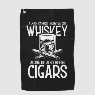 Een Man die van whisky en sigaar houdt Golfhanddoek