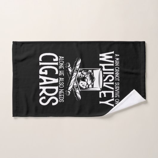 Een Man die van whisky en sigaar houdt Handdoek (Handdoek)