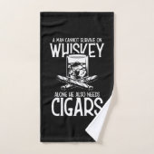 Een Man die van whisky en sigaar houdt Handdoek (Handdoek)