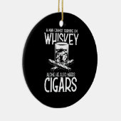 Een Man die van whisky en sigaar houdt Keramisch Ornament (Rechts)