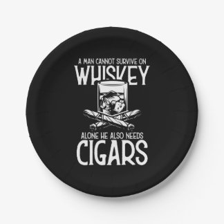 Een Man die van whisky en sigaar houdt Papieren Bordje