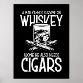 Een Man die van whisky en sigaar houdt Poster (Voorkant)