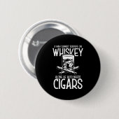 Een Man die van whisky en sigaar houdt Ronde Button 5,7 Cm (Voorkant /achterkant)