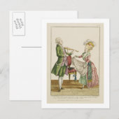 Een man die viool speelt terwijl een dame danst briefkaart (Voorkant / Achterkant)