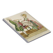 Een man die viool speelt terwijl een dame danst notitieboek (Rechterzijde)