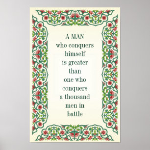 Een MAN die zichzelf verovert, is meer dan één die Poster