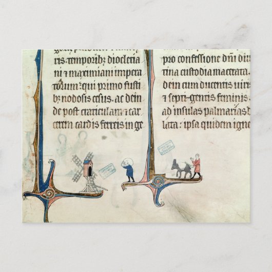 Een Man die zijn Donkey rijdt met zakken van Briefkaart (Voorkant)