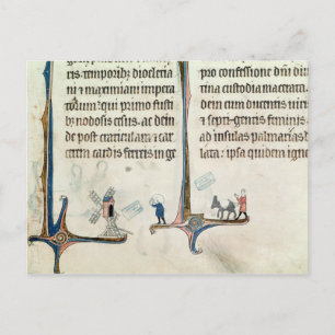 Een Man die zijn Donkey rijdt met zakken van Briefkaart