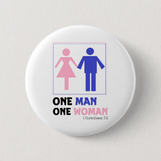 Eén Man één vrouw Ronde Button 5,7 Cm
