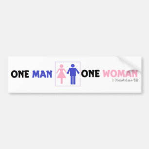 Eén Man één vrouwelijke Bumpersticker