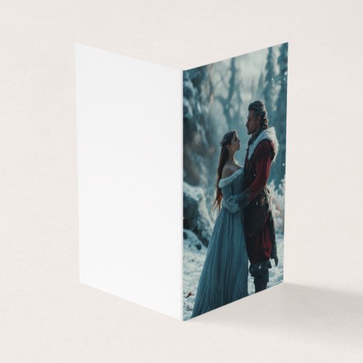 Een man en een mooi meisje afbeelding visitekaartje (Buitenkant)