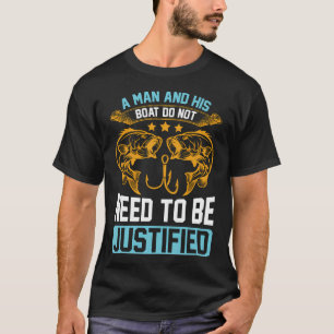 Een Man en Zijn Boot Ontwerp T-shirt