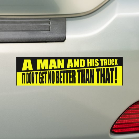 Een Man en zijn Bumpersticker (Op auto)