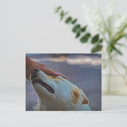 Een man en zijn hond, briefkaart (Staand voorkant)