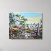 Een man en zijn hond... Southern Style. Canvas Afdruk (Voorkant)