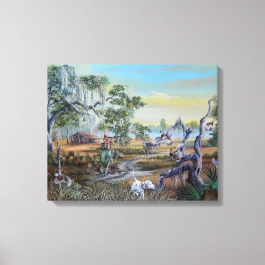 Een man en zijn hond... Southern Style. Canvas Afdruk (Voorkant)