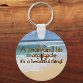 Een man en zijn motorfiets sleutelhanger (Voorkant)