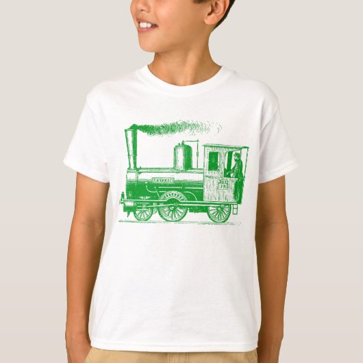 Een Man en zijn trein - groen gras T-shirt (Voorkant)