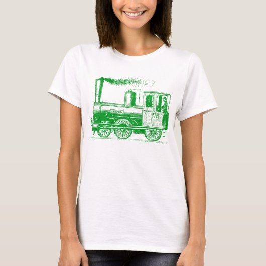 Een Man en zijn trein - groen gras T-shirt (Voorkant)