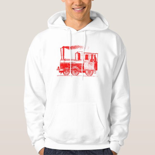 Een Man en zijn trein - Rood Hoodie (Voorkant)