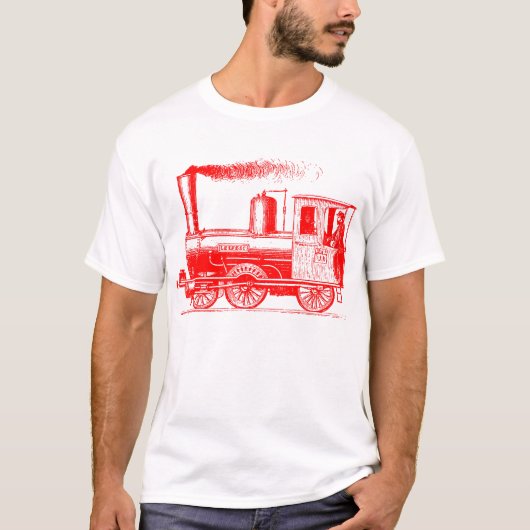 Een Man en zijn trein - Rood T-shirt (Voorkant)