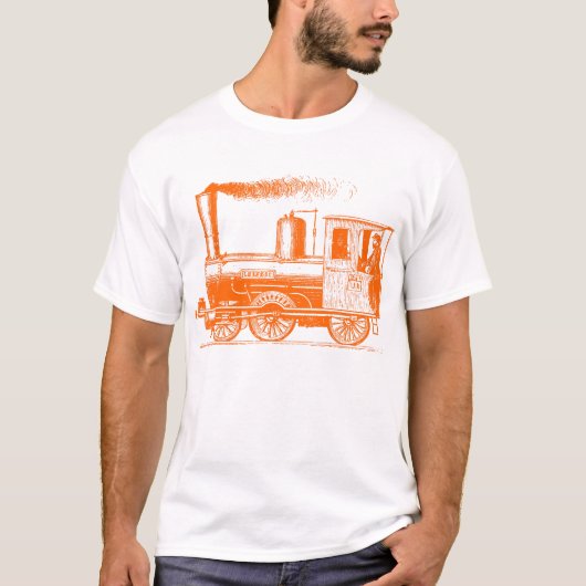Een Man en zijn trein - Sinaasappel T-shirt (Voorkant)