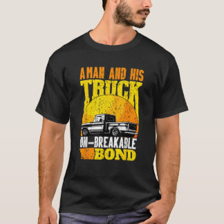 Een Man en zijn truck een onbreekbaar Bond-vierkan T-shirt
