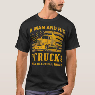 Een Man en zijn truck patriottische Amerikaanse vr T-shirt