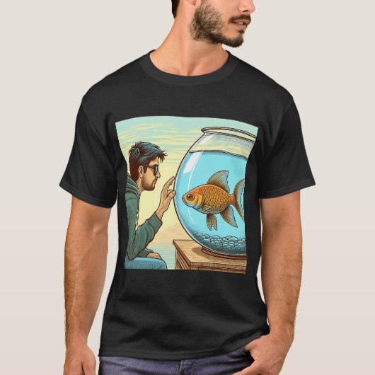 Een man en zijn vis t-shirt (Voorkant)