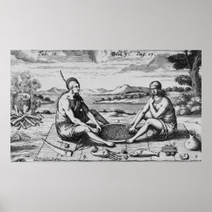 Een Man en zijn vrouw in het diner, 1705 Poster