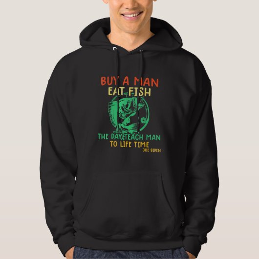 Een Man eten vis 91 kopen Hoodie (Voorkant)