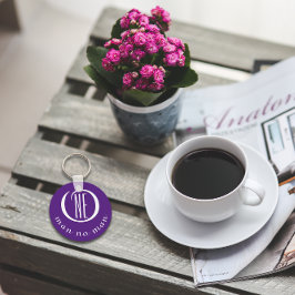 Een man geen man aanmoediging citaat paarse sleutelhanger