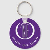 Een man geen man aanmoediging citaat paarse sleutelhanger (Voorkant)