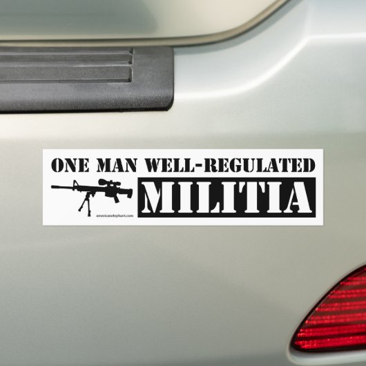 Eén Man goed gereguleerde milities Bumpersticker (Op auto)