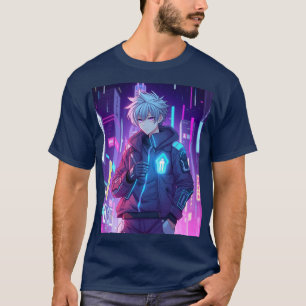 Een man in de stad van de toekomst t-shirt