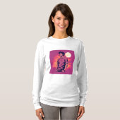 Een man in de zonsondergang scene lange mouw t shi t-shirt (Voorkant volledig)