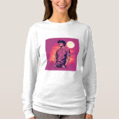 Een man in de zonsondergang scene lange mouw t shi t-shirt (Voorkant)