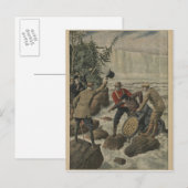 Een man in een loop die de Niagara-Herfsten overst Briefkaart (Voorkant / Achterkant)