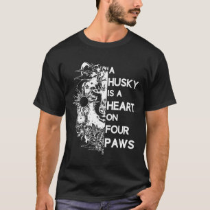 Een man is een hart op vier poten t-shirt