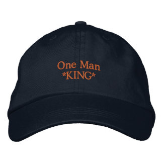 Eén Man KONING Op maat gemaakte tekst Visor Cap Geborduurde Pet