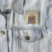 Een Man lezen, illustreren Vierkante Button 5,1 Cm (In situ)